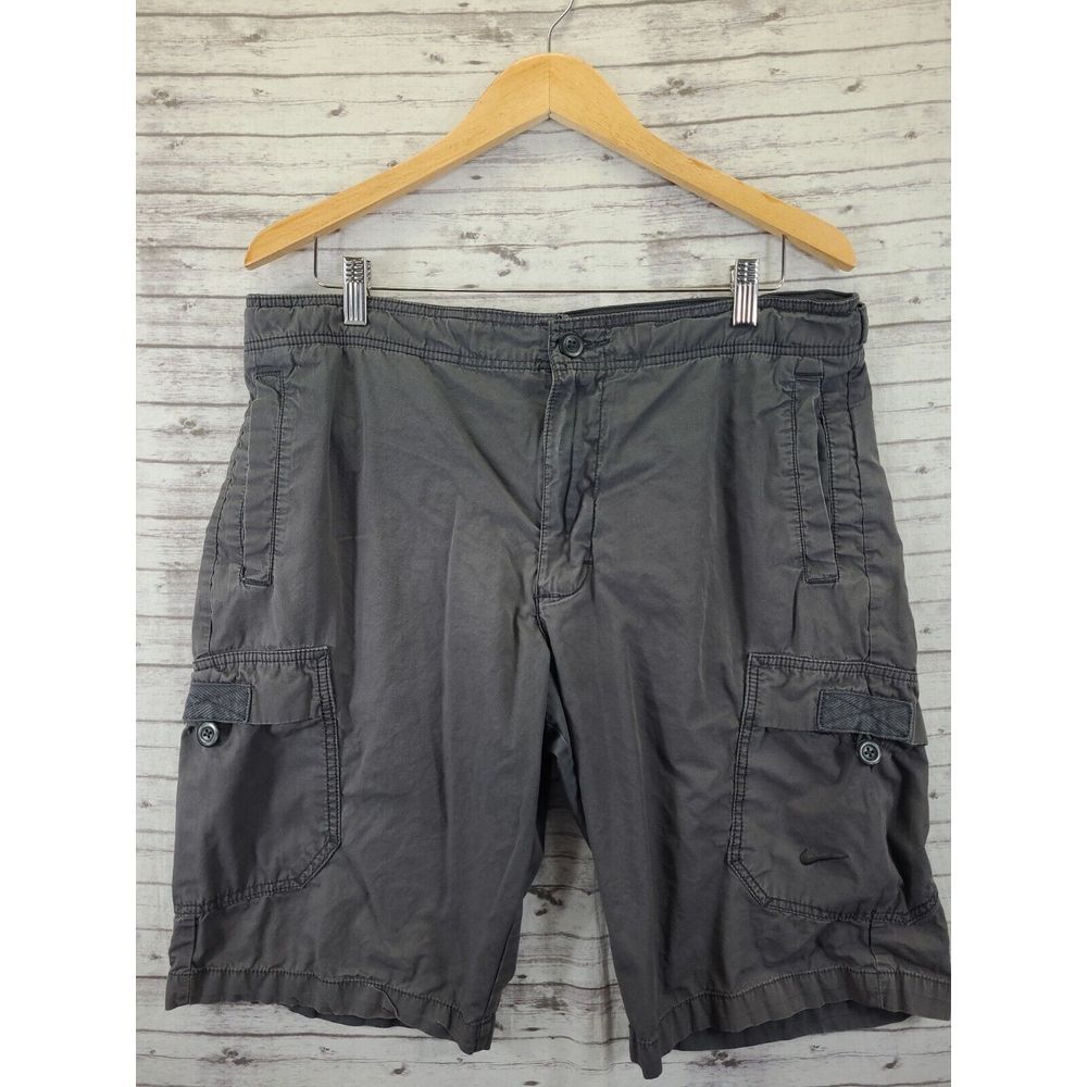 Vintage Y2K Nike‎ Cargo Short Mens Large Gray Distressed Safari Hiking